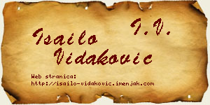 Isailo Vidaković vizit kartica